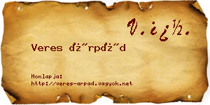 Veres Árpád névjegykártya