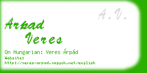 arpad veres business card